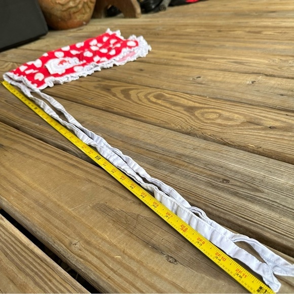Minnie Mouse Disney Parks Red White Polka Dot Apron Ruffled Tie Waist w/ Pocket - Picture 12 of 12